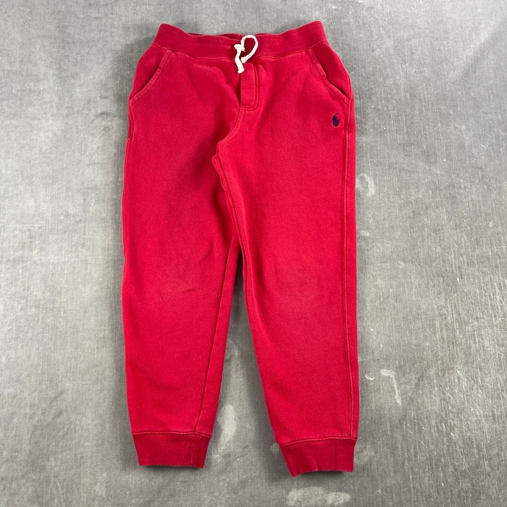 Polo Ralph Lauren Kids Size M 10-12 Red Jogger Sweatpants Pony Logo